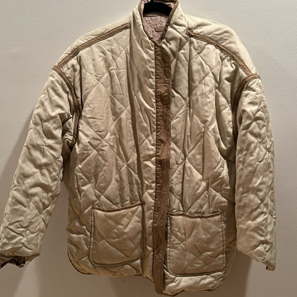 Blank NYC Women's Beige Quilted Reversible Jacket Medium - Picture 7 of 7